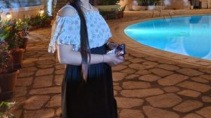 White black Western Dress