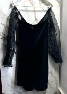 Black Velvet Mini Dress