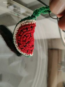 Crochet Watermelon Keychain