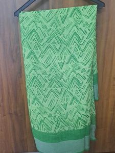 Zari Border Daily Wear Parrot Green Saree