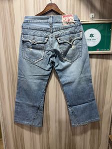 True Religion World Tour Washed Distressed Jeans