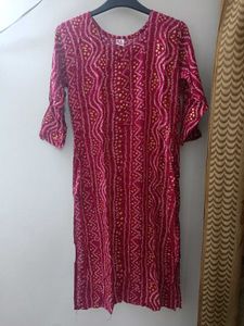 Beautiful Straight Bandhani Kurta
