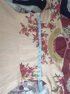 Peach Colour Anarkali Dress For Festive wear.