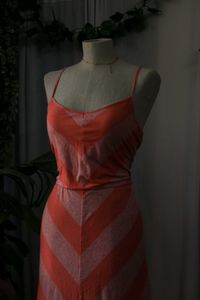 Coral Striped Maxi Dress