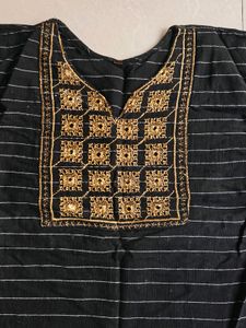 Beautiful Black Colour Kurti With Work