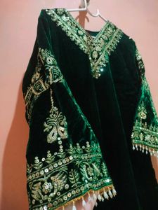Heavy Party Wear Green Dress💚