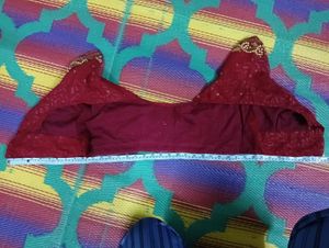 Red Embroidered Sari Blouse