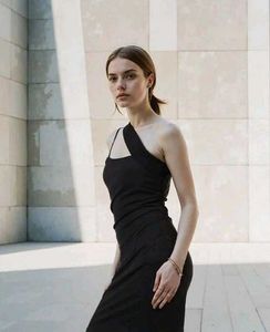 SHEIN Black One-Shoulder Midi Dress | Sexy Asymmet