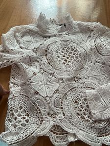 Lace Full Sleeve Zipper Back Shein Top