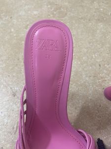 Zara Pink Heeled Sandals - Size 38
