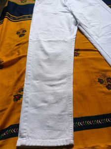 White Denim Straight Leg Jeans