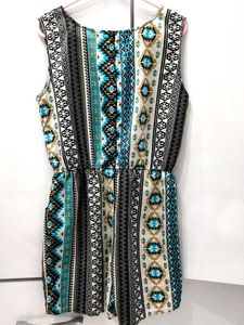 Patterned Sleeveless Jumpsuit