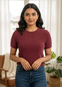 New Maroon Woollen Top