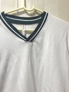 White V-Neck Long Sleeve Top