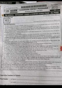 Allen Mock Papers For Neet