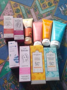 Sunscreen, Serum, Facewash, Moisturizer