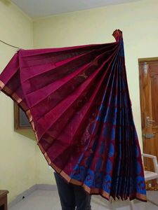 Kanjeevaram Style Handloom Saree With 2 Side Coppe