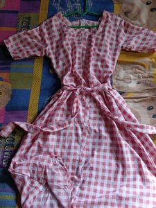 Fit and Flare Light Pink Button-Down Dress