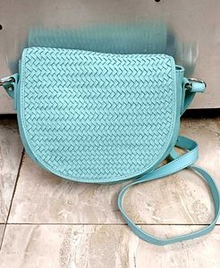 Woven Leather Saddle Bag