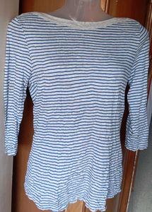 GAP Striped 3/4 Sleeve Top