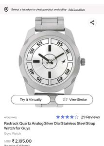 Fastrack Quartz Analog Silver Dial Stainless Steel