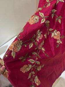 Off Shoulder Gown With Beautiful Work and Flair