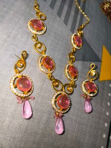 Pink Stone Jewelry Set