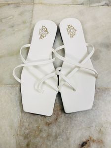 Flats Sandal White Unused IND-7