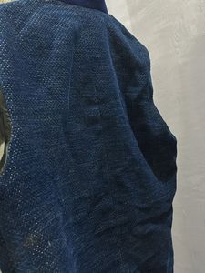 Navy Blue Textured Waistcoat