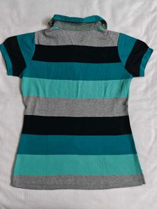 Striped Polo Top