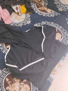 Black Crop Hoodie