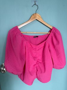 Hot Pink Crop Top For Women Zudio