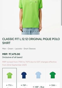 Lacoste Green Polo Shirt