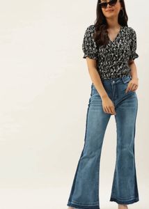 Floral Print Wrap Top