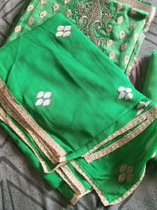 Pretty Green Salwar Suit Fabric