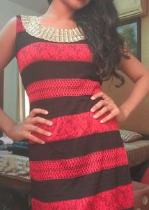 Striped Sleeveless Party Dress