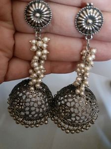 Dangling Silver Jhumka