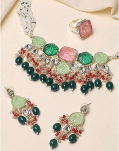 Sukkhi Glamorous Gold Plated Multicolor stone set