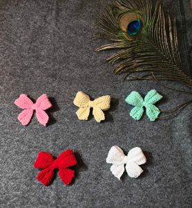 Handmade crochet hair bows - Set of 5
