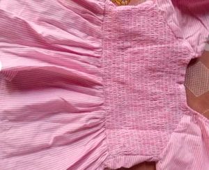 Pink Striped Fit &amp; Flare Dress