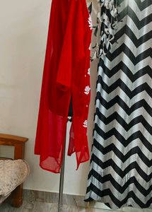 Red Chikankari Kurti