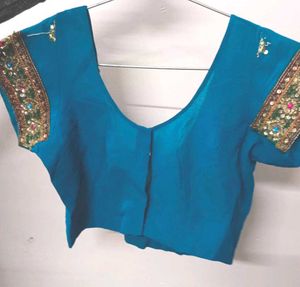 Elegant Blue Embellished Saree