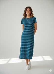 Striped Midi T-Shirt Dress