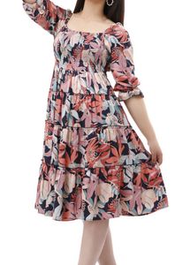 stylish Dress With Puffed Sleeve