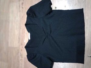 Black Puff Sleeve Top