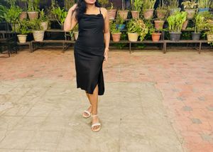 Little Black Cowl Neck Dress