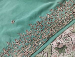 Sea Green zardozi suit set