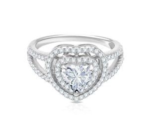 Real 925 Silver Heart Ring