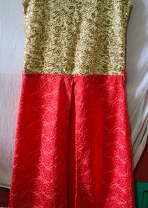 Gold & Red Lace Dress