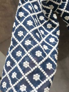 Navy Blue Embroidered Blouse